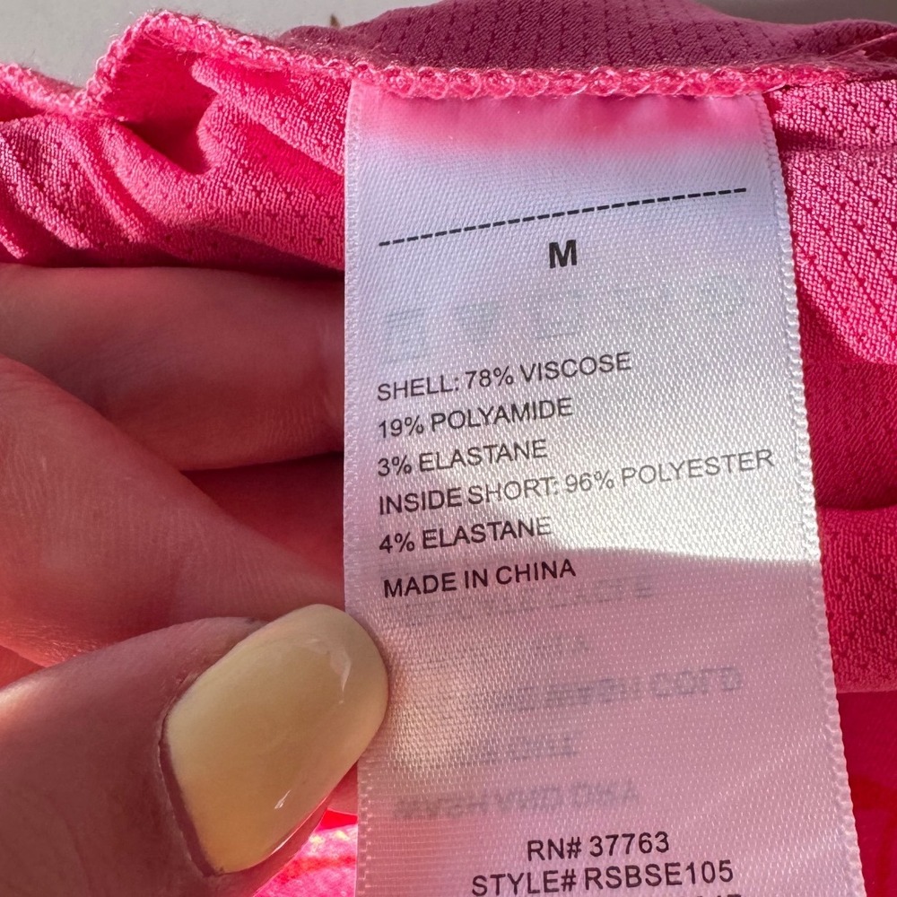 Rafaella Skirt with shorts, Medium Carmine Rose Pink Tropical Monstera Leaf NWT - Picture 5 of 6